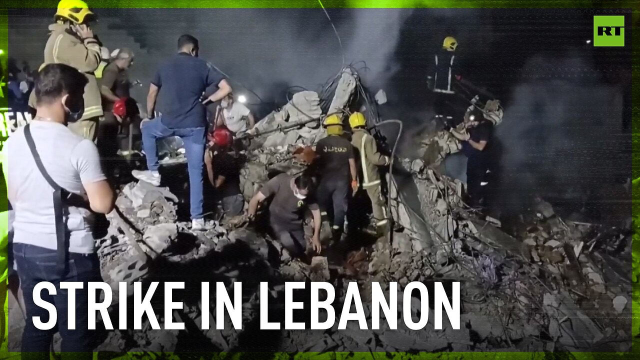 Alleged Israeli strike flattens building in Lebanon