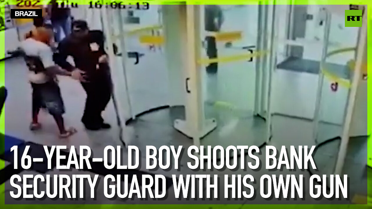 16-year-old boy shoots bank security guard with his own gun