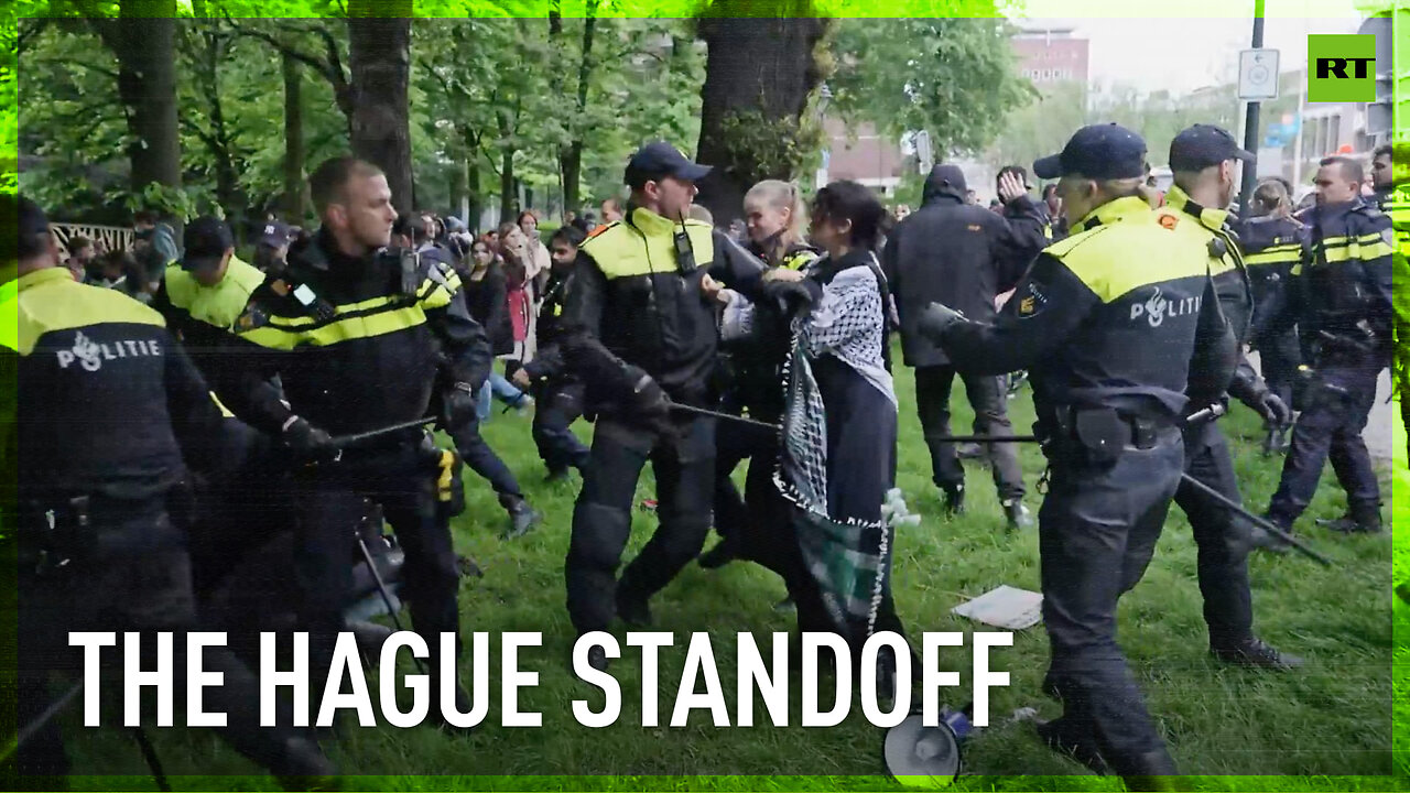 Brutal clashes between Dutch cops and pro-Gaza activists