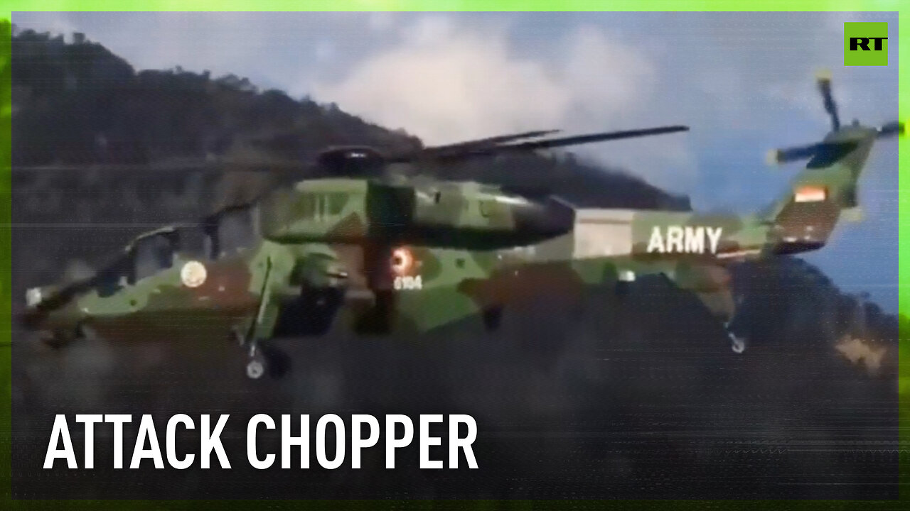 Attack chopper during firing drills in India's mountainous North East