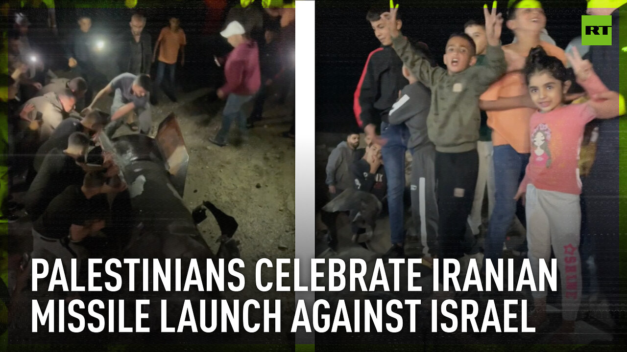 Palestinians celebrate Iranian missile launch against Israel