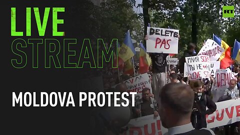 Anti-government protesters rally in Chisinau, Moldova