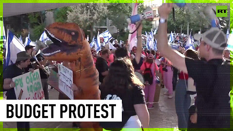 Demonstrators rally against Netanyahu’s proposed budget in Israel