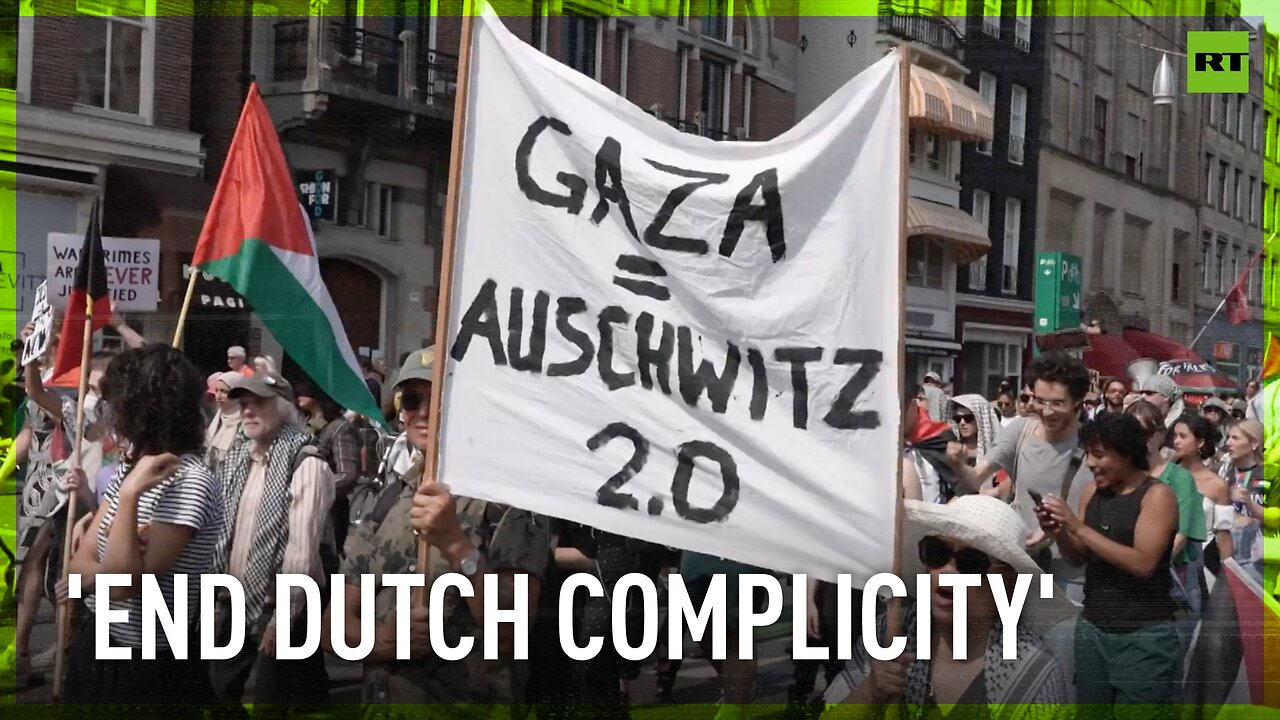 Pro-Palestine activists rally in Amsterdam denouncing Dutch support for Israel