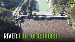 Bosnia floods aftermath | Neretva River clogged with tons of rubbish and debris