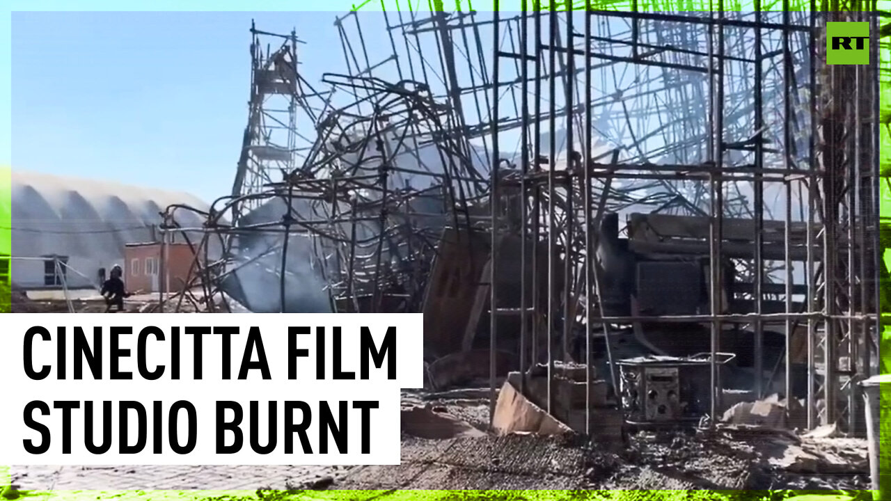 Filming studio Cinecitta in Rome burnt