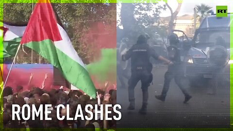 Pro-Palestinian protesters clash with police in Rome