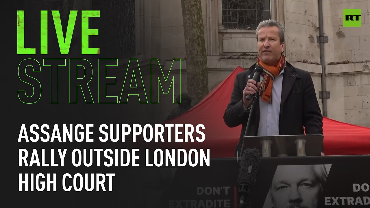 Julian Assange Supporters rally outside London High Court