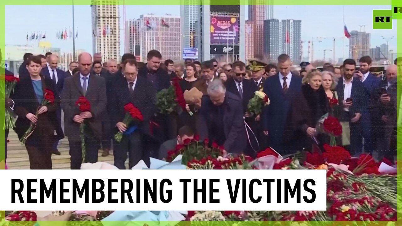 Ambassadors lay flowers at site of Crocus City Hall attack