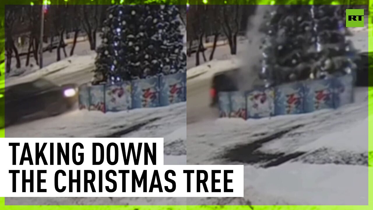 It's time to take down the Christmas tree, according to this particular Russian driver ¯\_(ツ)_/¯