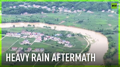 Flood aftermath following heavy rainfall in China