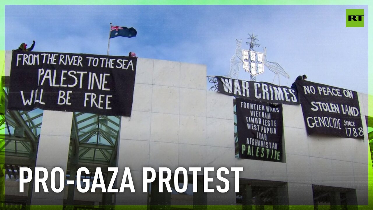 Activists break into Australia's Parliament House to unfurl pro-Gaza banners