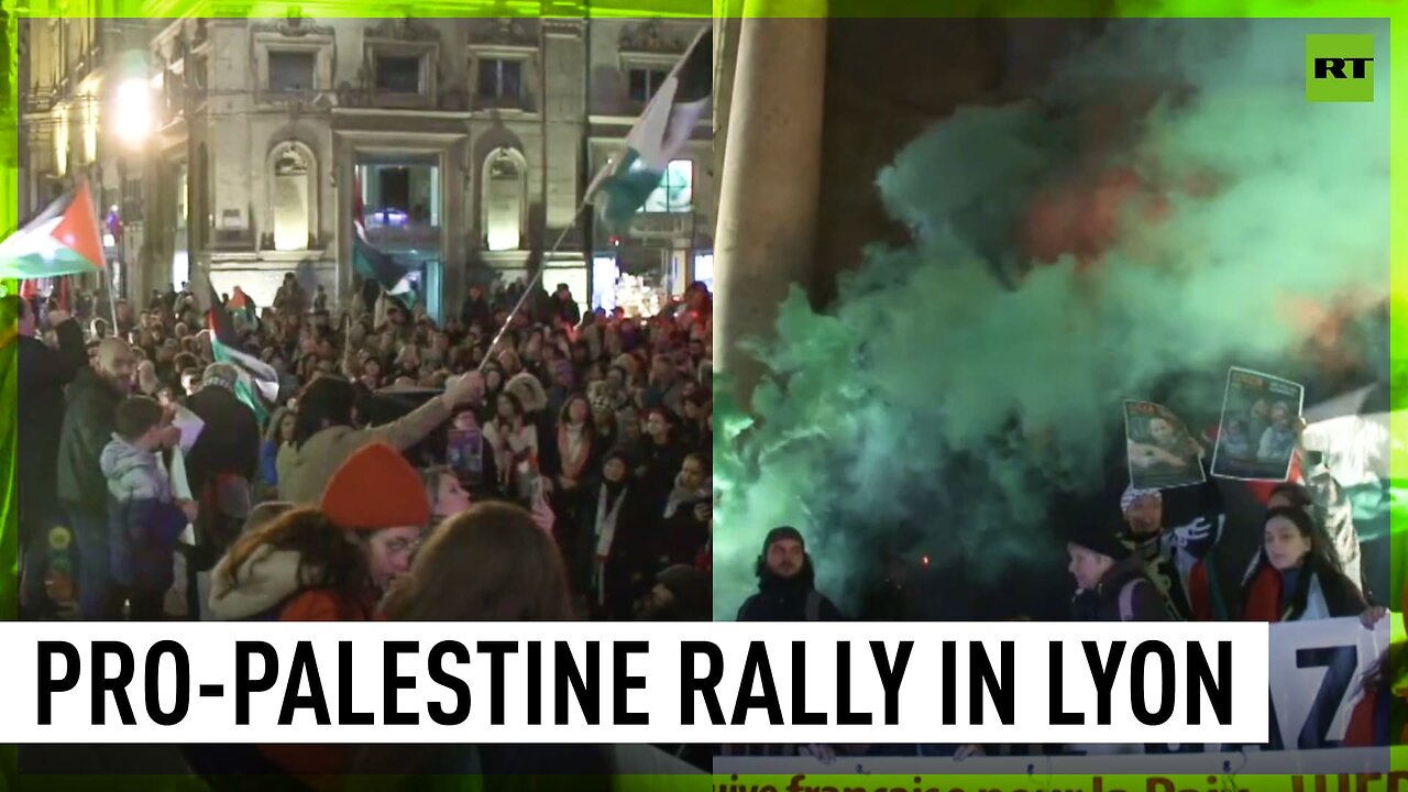 Pro-Palestine protesters rally in Lyon