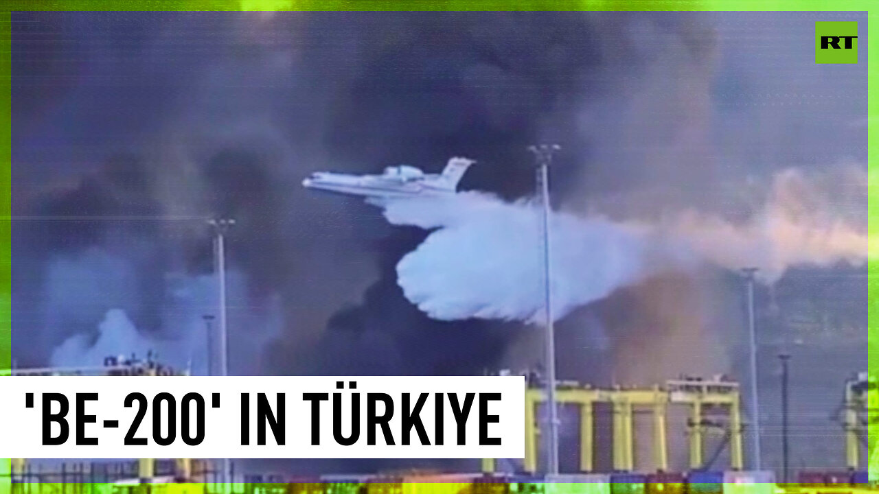 Russian amphibious plane helps douse fire in quake-hit Türkiye