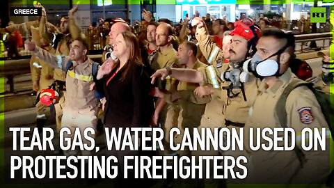 Tear gas, water cannon used on protesting firefighters