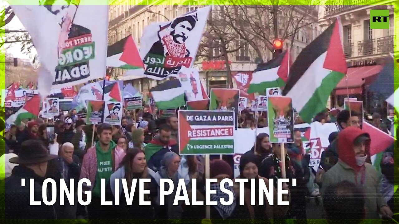 Protesters march through Paris demanding ceasefire in Gaza