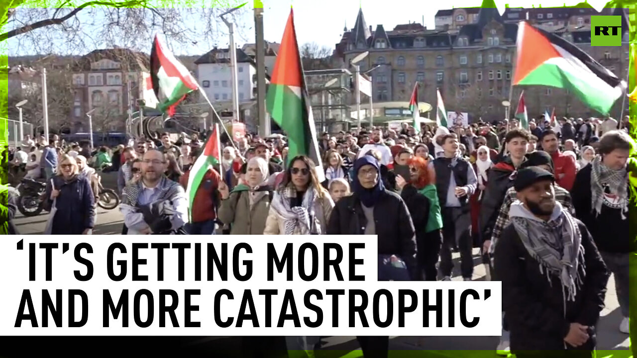 People in Stuttgart hold demonstration in support of Palestine