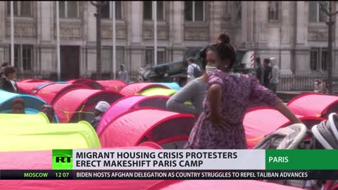 Desperation | Homeless migrants install makeshift Paris camp demanding housing solution