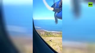 Backpack hits airplane propeller in Chile (why?..)