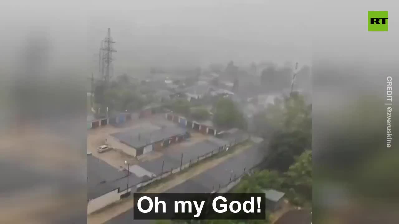 Lightning strikes power station in town near Moscow, igniting fire