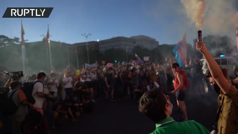 Demonstrators take to the streets of Madrid to rally in support of ‘trans law’