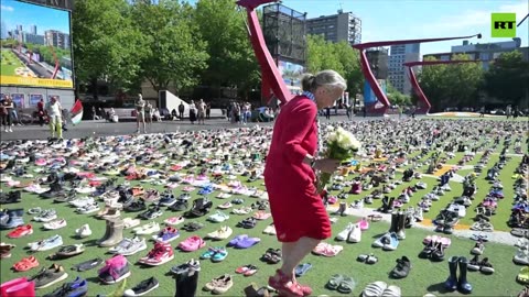 Thousands of shoes displayed in Rotterdam to honor children killed in Gaza