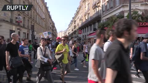 French protesters march against health pass in Paris