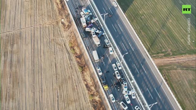 Aftermath of deadly 200+ car pileup in China