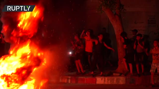 Tires burning on Gaza Strip border during protest in support of Sheikh Jarrah families