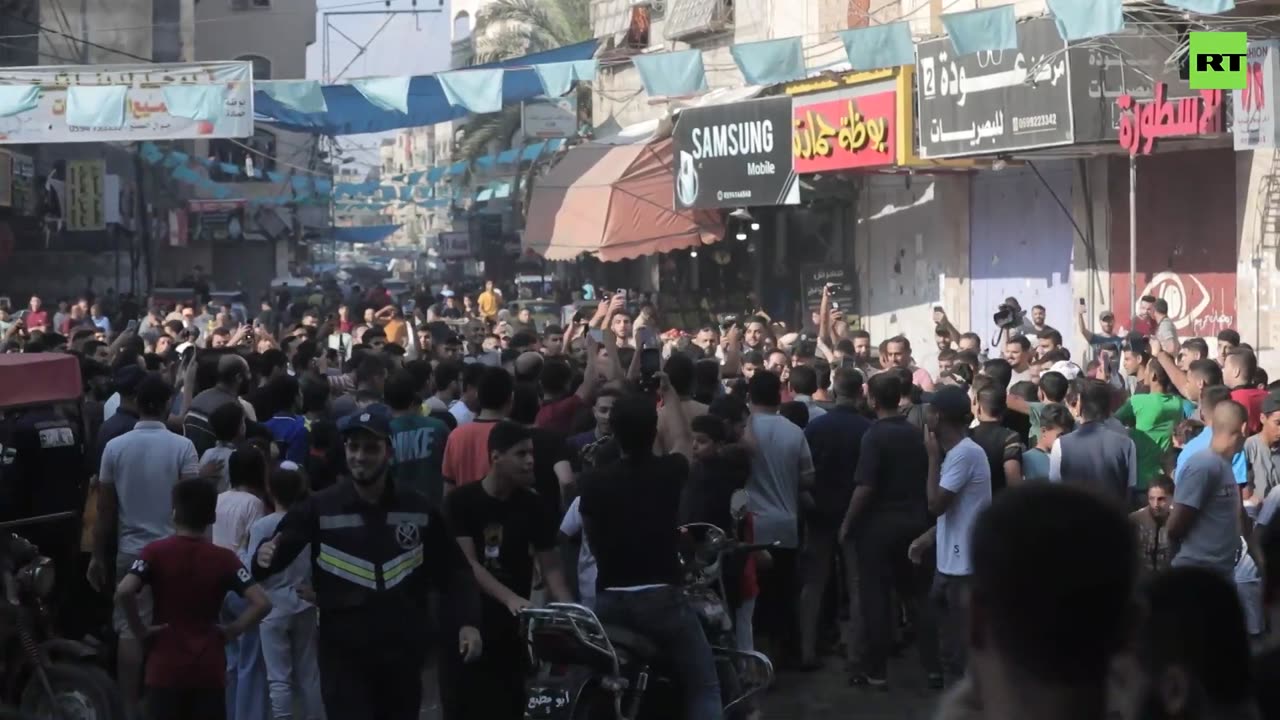 Palestinians burn seized Israeli cars, celebrate Hamas’ attack on the country