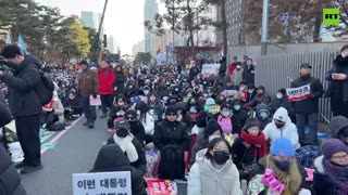 Opponents of South Korean President stage sit-in protest ahead of impeachment vote