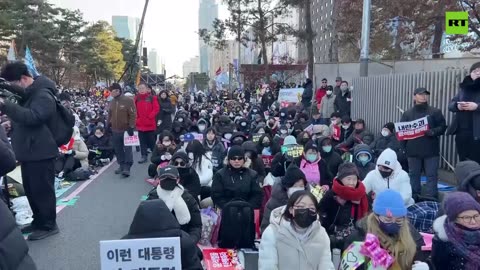 Opponents of South Korean President stage sit-in protest ahead of impeachment vote