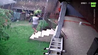 Mud wave DESTROYS house as man runs for his life