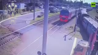 Сommuter train and truck collide in Russia