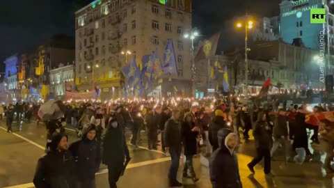 Hundreds march with torches on nationalist leader Bandera's birth anniv