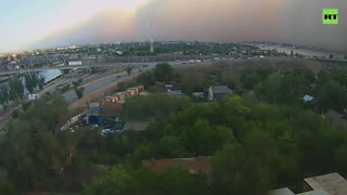 Strong sandstorm in Russian South captured by surveillance