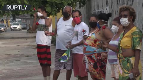 30 beds laid outside Rio de Janeiro hospital as Brazil’s COVID death count passes 300k