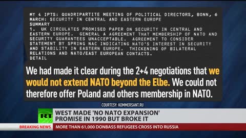 West Broke Its 'No NATO Expansion' Promise of 1990 – Moscow