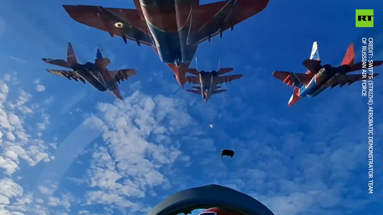 'Swifts' aerobatic team performs over St. Petersburg