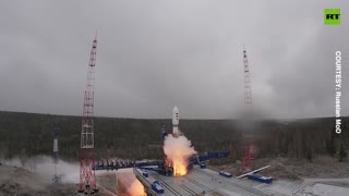 Launch of Soyuz-2.1B carrier rocket from Plesetsk cosmodrome