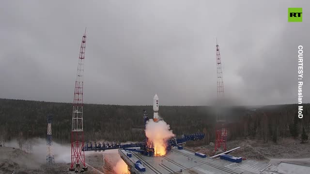 Launch of Soyuz-2.1B carrier rocket from Plesetsk cosmodrome