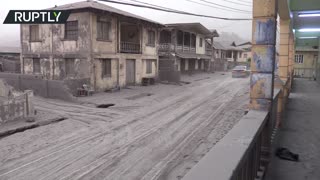 Ash covers St. Vincent’s Georgetown following La Soufriere volcano eruption