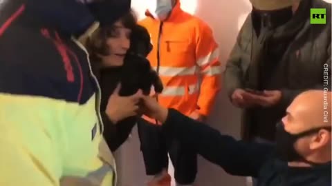 A puppy TRAPPED in a pipe gets freed by Spain’s Guardia Civil