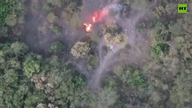 Moment Mexican drug cartel drops bombs on rivals using drone