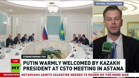 Kazakh president welcomes Putin on official visit to Astana