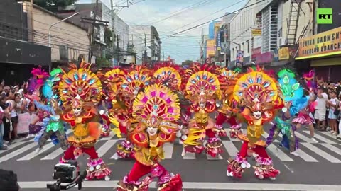 Joyous celebration of MassKara festival in Philippines' 'City of Smiles'