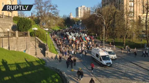 Ukrainian far-right nationalists mark 77th anniversary of WWII Nazi military division SS Galicia