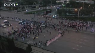 Demonstrators halt Miami highway traffic in solidarity with Cuban protests