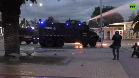 Molotov cocktails used during protest in Bogota