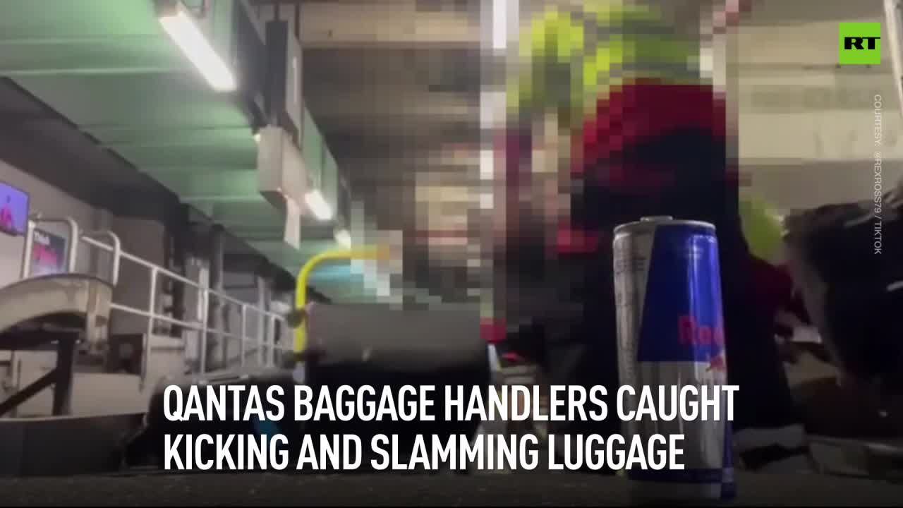 Qantas baggage handlers caught kicking and slamming luggage